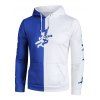 Sweat à Capuche Décontracté à Imprimé Lettre Oriental en Blocs de Couleurs Esthétique Y2K - Ardoise bleue foncée 2XL