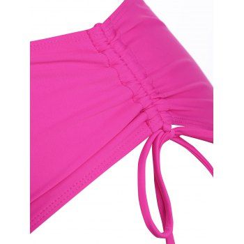 

Plus Size Shell Print Crisscross Cinched Tankini Swimwear, Dimorphotheca magenta