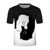 T-shirt Décontracté Loup Graphique à Manches Courtes - multicolor 3XL