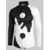 Chemise Boutonnée Motif de Loup à Manches Longues - Blanc M