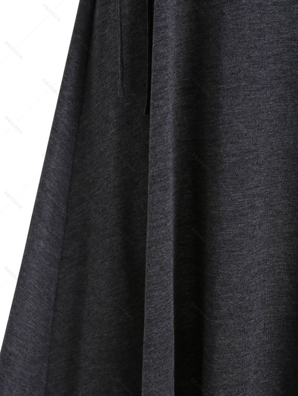 Robe Ligne A Boutonnée à Bretelle à Lacets Latérale - Oie grise S