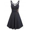 Robe Décontractée Ouverte au Dos à Bretelle avec Bouton - Gris Ardoise Foncé S