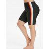Short de Bain Rayure Arc-en-ciel Taille Haute Grande Taille - Noir 4X