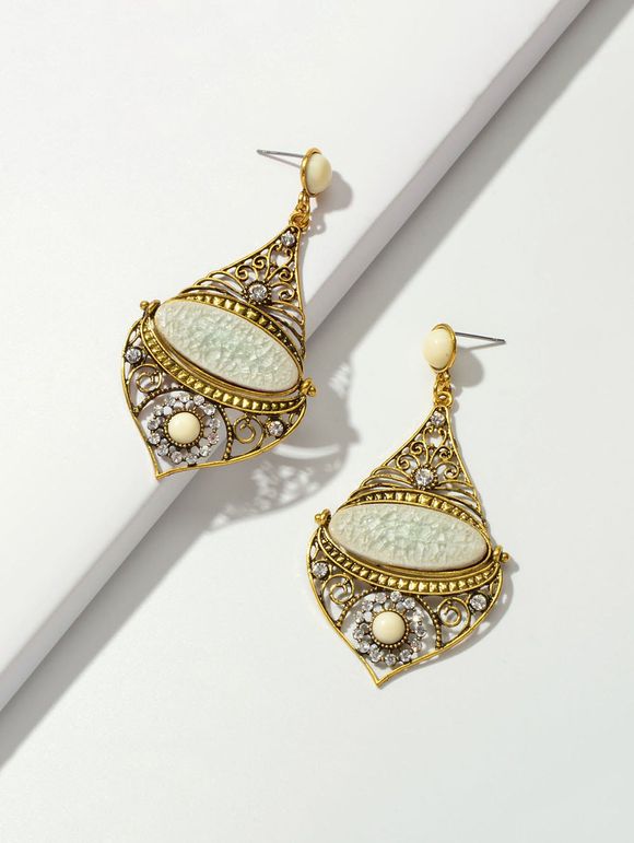 Bohème strass évider Boucles d'oreilles - Beige 