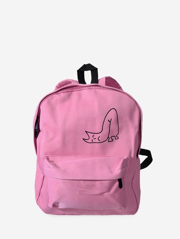 Sac à Dos Motif en Canevas - Rose clair 