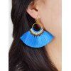 Boucles D'Oreilles Pendantes Secteur Style Bohémien à Frange - Bleu 
