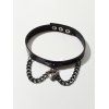 Collier Ras-du-Cou Cœur Serrure à Chaîne - Noir 