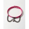 Collier Ras-du-Cou Cœur Serrure à Chaîne - Rouge Rose 