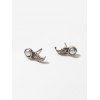 Wing Faux Perle Boucles d'oreilles - Argent 