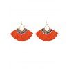 Boucles D'Oreilles Pendantes Secteur Style Bohémien à Frange - Orange Tigre 