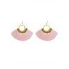 Boucles D'Oreilles Pendantes Secteur Style Bohémien à Frange - Rose clair 