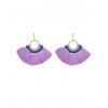 Boucles D'Oreilles Pendantes Secteur Style Bohémien à Frange - Pourpre 