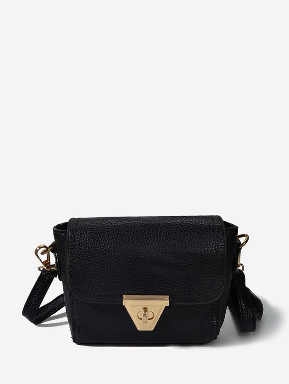 PU solide Sac à bandoulière - Noir 