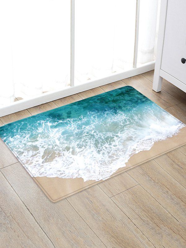 

Beach Waves Pattern Floor Rug, Multi