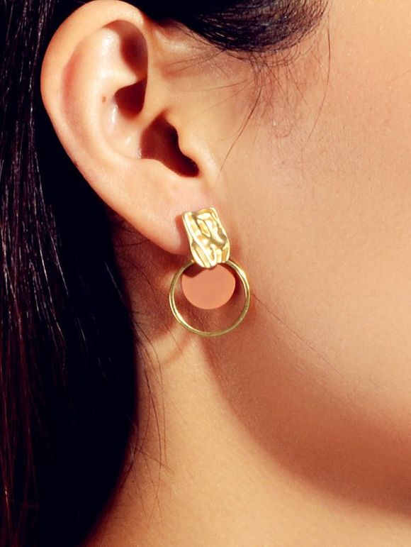 Boucles D'Oreilles Simples Rondes Texturées - Or 