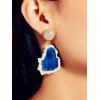 Acrylique irrégulière Stud Boucles d'oreilles - Bleu 