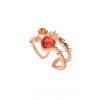 Creux strass coeur ouvert Bague - Or de Rose 