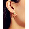 Boucles D'Oreilles Simples Rondes Texturées - Or 