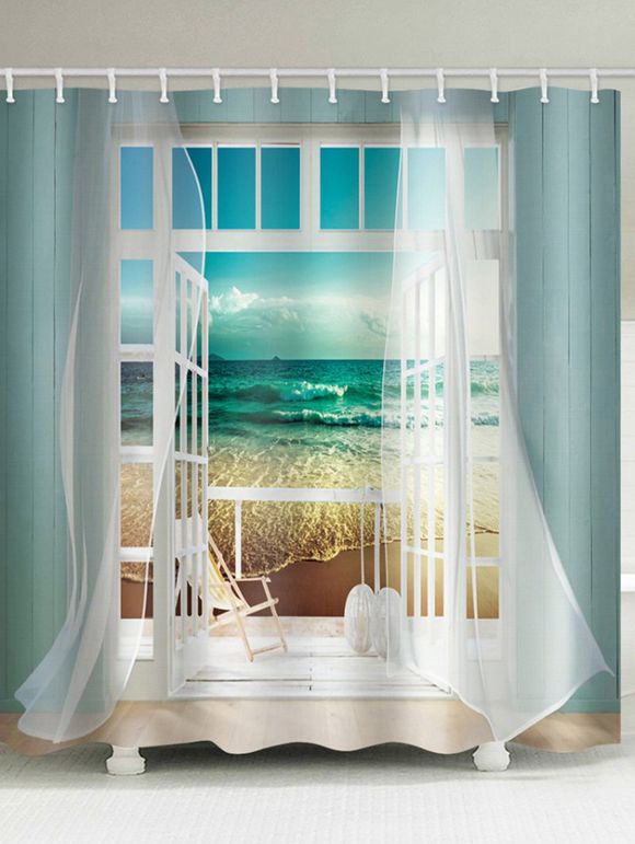 Rideau de Douche Imperméable Plage par Fenêtre
Imprimé - Bleu Hosta W71 X L71 INCH