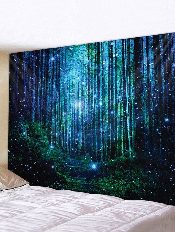 Tapisserie Murale Imperméable 3D Forêt Imprimée - multicolor W91 X L71 INCH