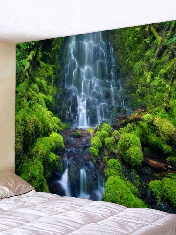 Tapisserie Murale Cascade et Montagne Imprimé - multicolor W59 X L51 INCH
