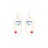 Boucles d'Oreilles au Crochet Beauté Visage en Strass - Or 