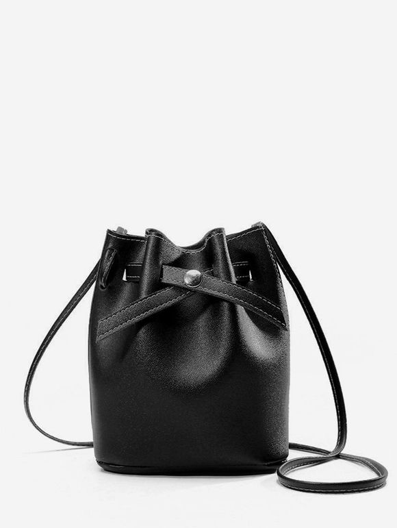 Bucket Crossbody Bag - BLACK 