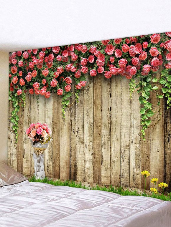 Tapisserie Imperméable 3D Rose Imprimée - multicolor W91 X L71 INCH