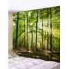 Tapisserie Murale Décorative Forêt Ensoleillée Imprimée - Vert Oignon W79 X L71 INCH