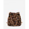 Sac à Bandoulière en Fausse Fourrure Motif Léopard avec Chaîne - Sépia 