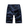 Short Décontracté Boutonné Palmier Imprimé - Bleu profond 32