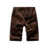 Short Décontracté Boutonné Palmier Imprimé - Brun Foncé 34