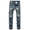 Light Wash Multi Pockets Tapered Jeans - DENIM DARK BLUE 34