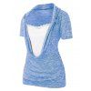 T-shirt en Dentelle Jointive de Grande Taille - Bleu Ciel 3X