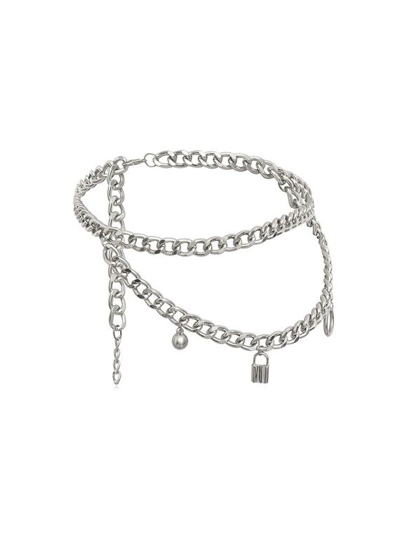 Chaîne de Taille à Double Couches Pendante - Argent 