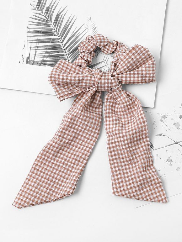 Cravate Licorne Imprimé à Carreaux avec Nœud Papillon - Rose 