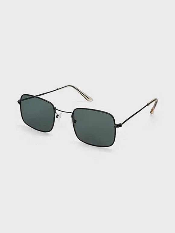 Lunettes de Soleil Polarisées Carrées en Métal - Noir 