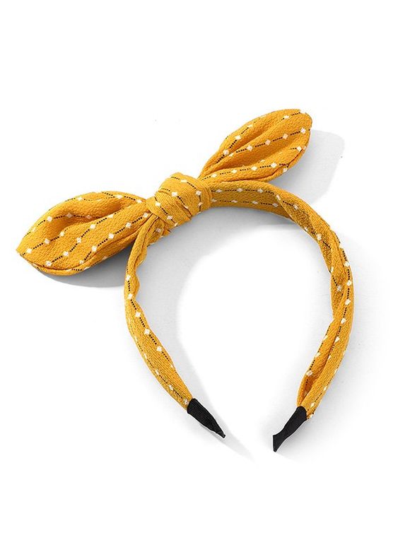 Bandeau Rayé Géométrique Nœud Papillon Imprimé - Jaune 