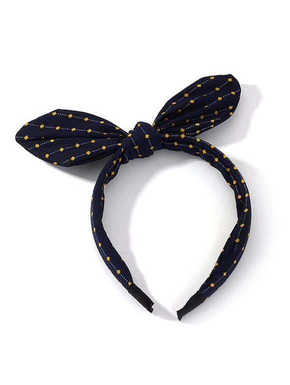 Bandeau Rayé Géométrique Nœud Papillon Imprimé - Cadetblue 