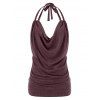 Débardeur Bénitier en Avant Grande-Taille à Col Halter - Rouge Vineux 5X