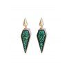 Boucles d'Oreilles Motif Géométrique en Résine à Paillettes - Vert Mer 