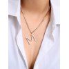 Collier Pendant Lettre M avec Strass - Or 