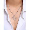 Collier Pendant Lettre M avec Strass - Argent 