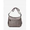 Sac à Bandoulière Décontracté Rayé en Couleur Unie - Gris 
