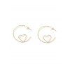 Clous d'Oreilles Motif Cœur Etoile Evidées en Fausse Perle - Or HEART