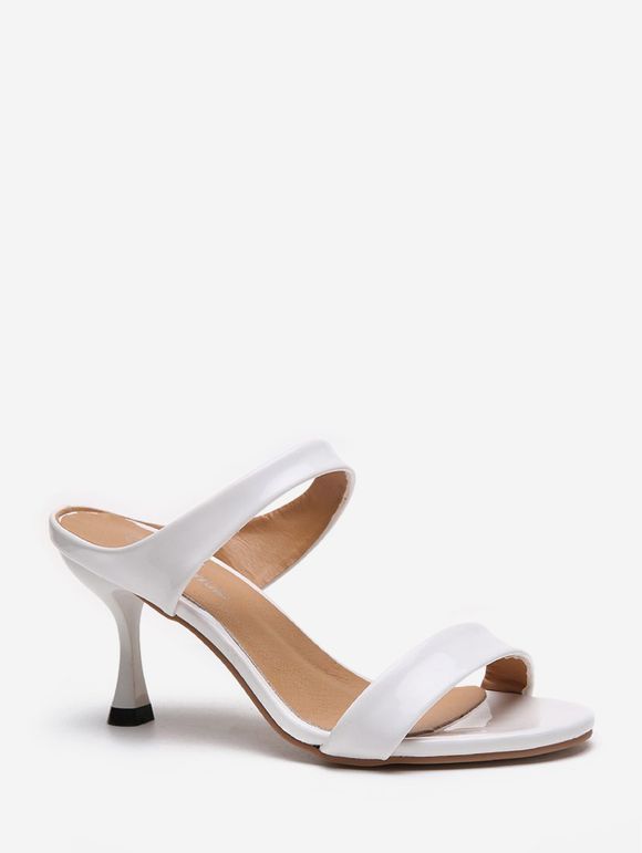 Sandales en Couleur Unie en PU à Talon Aiguille - Blanc EU 38