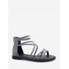 Sandales Plates Bride à Cheville en Daim - Gris EU 40