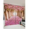 Rideau de Fenêtre Fleur et Forêt Imprimés 2 Pièces - Rose Flamant W30 X L65 INCH X 2PCS