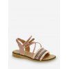 Sandales Ethniques Bride à Cheville Ourlet Frangé - Rose clair EU 38