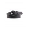 Ceinture Fine Bouclée en Couleur Unie en Jean - Noir 